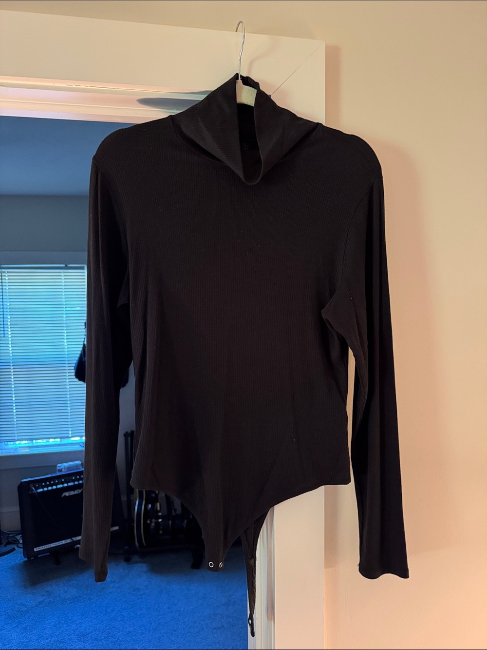Everlane Black Ribbed Turtleneck Bodysuit